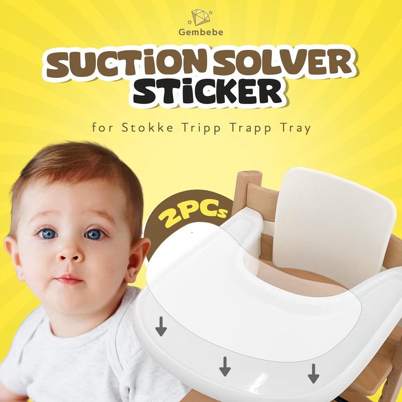 Gembebe Suction Solver Sticker Compatible with Stokke Tripp Trapp Tray Safe Adehisve Placemat Improves Suction Keeps Suction Bowls and Toys Baby High Chair Placemat (2, Peanut Shape) - Image 2